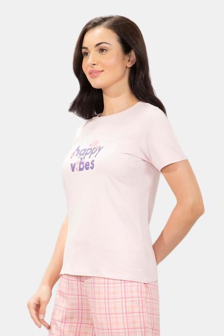 Amante Scoop Neck Sleep Tee - Happy Vibes Print — image 2